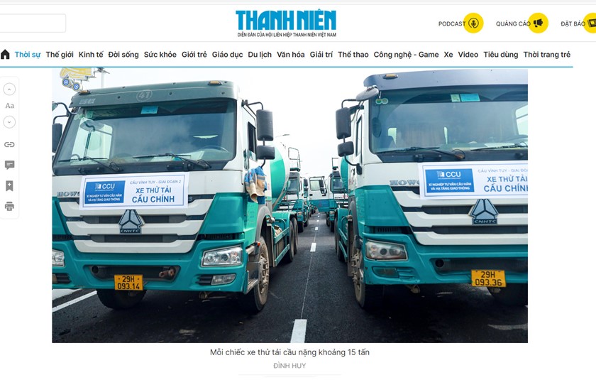 Thử tải cầu Vĩnh Tuy - Hà Nội